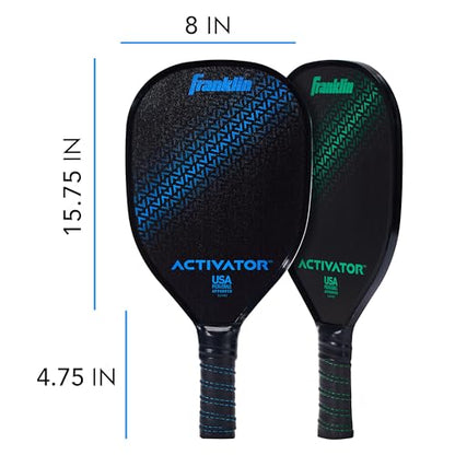Franklin Sports Pickleball Paddle and Ball Set - Wooden Pickleball Rackets + Balls - Activator - USAPA Approved | Ball Set - style: 2 Player Set- Blue/Green