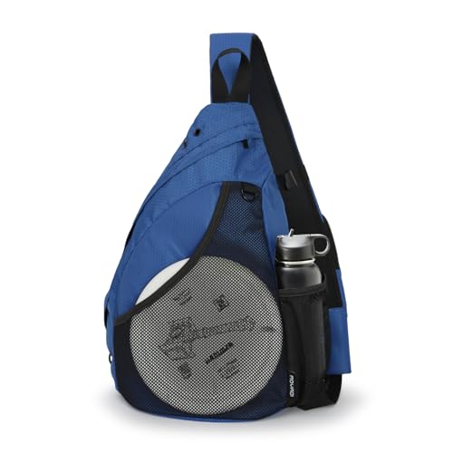 MOYAQI Disc Golf Bag with Retriever Holder and Storage Pockets, Disc Golf Backpack with 8-10 Disc Capacity, Padded Adjustable Strap and Back Panel, Lightweight and Durable - color: Royal blue