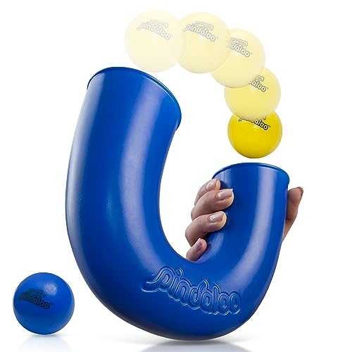 pindaloo Original Skill Game Toy with 2 Balls- Gifts for Kids and Adults Indoor & Outdoor Games, Ball Toys for Boys, Girls, & Teens - Gift Ideas, Fun Stuff, Develops Motor & Juggling Skills -Blue - color: Blue