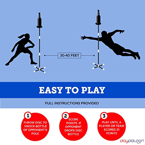 Play Platoon Bottle Jam Flying Disc Game for Teens & Adults to Play Outdoors - Yard Set Tailgate Party Game for Backyard and Beach - color: Traditional