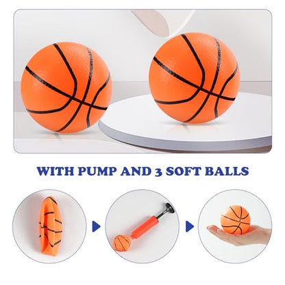 SEISSO Indoor Mini Basketball Hoop for Kids, Wall Basketball Hoop for Bathroom Office, Suction Cup Basketball for Kids Boys Girls Suction Cup Basketball Toy Lovers