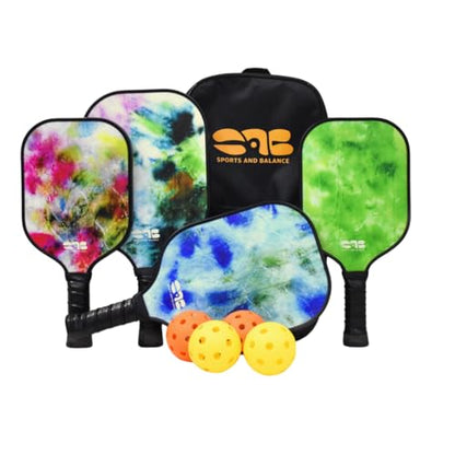 Pickleball Set – Fiberglass Paddles for Adults & Kids, Balls & Bag – Starter Kit for Families & Beginners, Gift Ready – Ideal for Schools, Clubs & Corporate Events – SAB Sports and Balance - style: Family Set