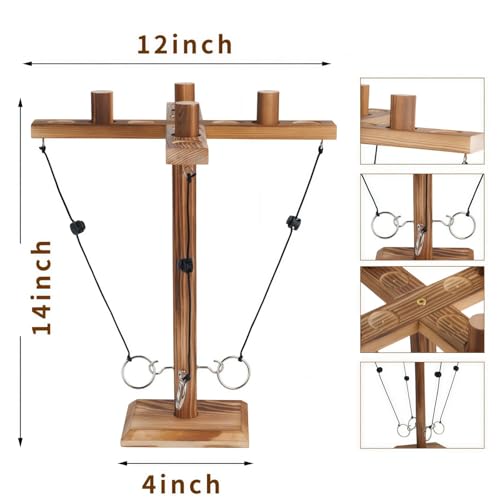 Ring toss Game, Large Base Hook and Ring Game, Hook and Ring Throwing Game for Adults Kids, Family-Friendly Indoor Holiday Fun or Outdoor Patio Games - size: X-Large
