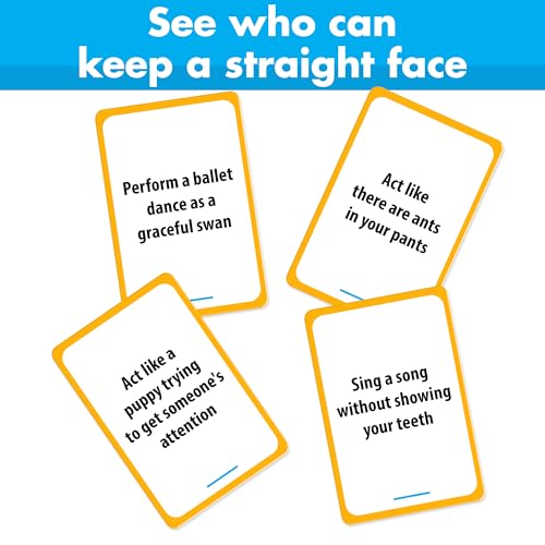 BRAVEBUG You Laugh You Lose Game - Funny Charades Kids Games - Board Games for Kids & Teens - Try Not to Laugh Challenge - Sleepover Party Supplies for Girls, Birthday Game for Family, Kids & Girls