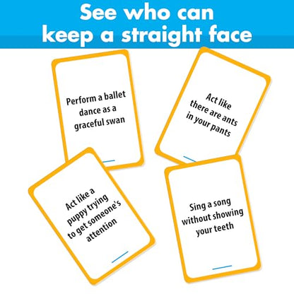 BRAVEBUG You Laugh You Lose Game - Funny Charades Kids Games - Board Games for Kids & Teens - Try Not to Laugh Challenge - Sleepover Party Supplies for Girls, Birthday Game for Family, Kids & Girls