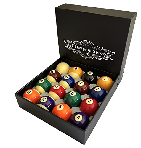 Champion Deluxe 2-1/4" Billiard Pool Ball Set Complete 16 Ball Set (Several Style Available) - color: Premium Pool Balls Set