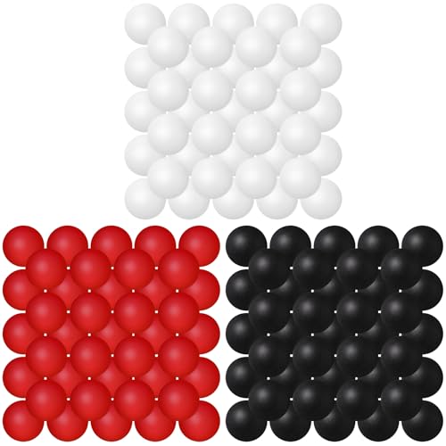 Hanaive 100 Pack Table Tennis Balls Multi Colored 40mm Plastic Balls Bulk Washable Small Game for Carnival Pool Games, Party Decoration Pet Toy - color: White, Red, Black