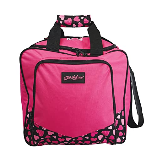 KR Strikeforce Krest Single Bowling Ball Tote Bag Holds One Bowling Ball and Shoes Up to Size 14 - color: Hearts
