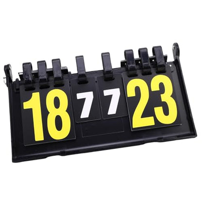 Tabletop Scoreboard 4 Digit Portable Flip Score Keeper Sturdy Construction Secure Fastening Flexible Card Replacement Space Saving Design Versatile Scoring System for Table Tennis