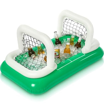 Inflatable Soccer Field Beverage Cooler with Goal Nets, 2026 Soccer Party Supplies, 47.2" Ice Serving Bar and Floating Pool Cooler for Drinks, Backyard Tailgate Game Day Decor