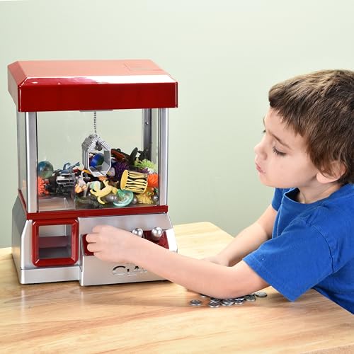 Etna Electronic Mini Claw Machine for Kids, Mini Candy Prize Dispenser Arcade Game with Sound, 30 Tokens, 10" x 7.90" x 13.5"