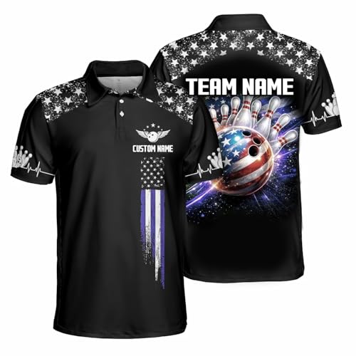 GABITA Personalized Bowling Jerseys for Men, Custom Bowling Shirts, Funny Bowling Shirts Gift for Bowler Team Player - color: A30