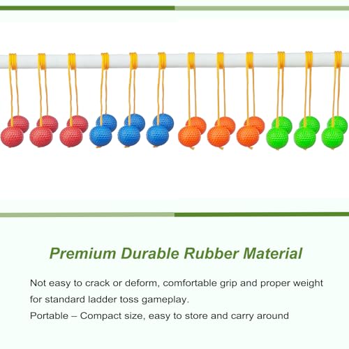 12 Pack Ladder Toss Balls Ladder Ball Replacement Balls with Storage Bag for Toss Match (Red Blue Orange Green)