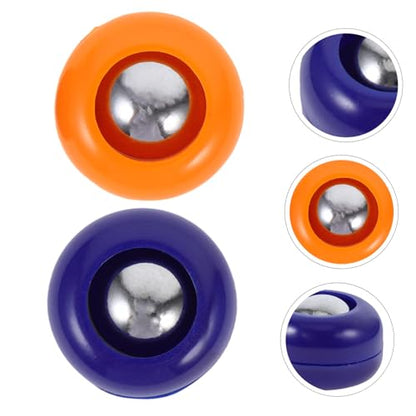 Toyvian 20pcs Mini Shuffleboard and Curling Game Set Durable Tabletop Sports Balls for Family Gatherings Easy to Use with Blue and Orange Rollers