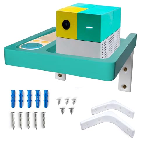 Wall-Mounted Wooden Stand Compatible with Nex Playground Console, Fixed Shelf Holder with Screws, Easy to Install Bracket for Family Gaming Setup (Peacock Teal) - color: Peacock Teal