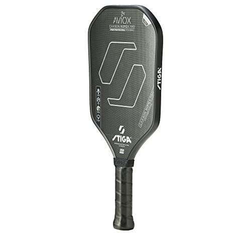 STIGA Aviox Pickleball Paddle | Midweight Paddle - USAPA Approved - Designed in Sweden - color: Silver, style: Aviox Carbon Nomex Pro