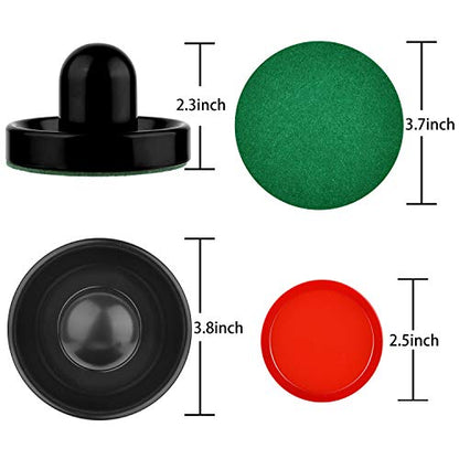 Coopay Air Hockey Pushers and Pucks, Air Hockey Paddles, Goal Handles Paddles Replacement Accessories for Game Tables (4 Striker, 8 Red Puck Pack) - color: White and Black