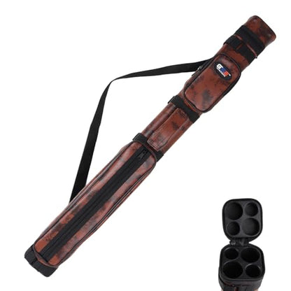 GSE Games & Sports Expert 2x2 Deluxe Hard Billiard Pool Cue Stick Carrying Case, Billiard Cue Case, Billiards Accessories (Several Colors Available) - color: Square - Brown