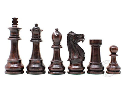 House of Chess - Tournament Chess Set Pieces - Unique Staunton Ringy Rosewood/Boxwood Chess Pieces - King Height: 3.75" (95 mm) - 2 Extra Queens - Weighted