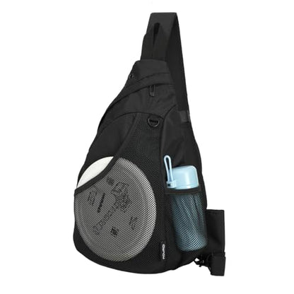 MOYAQI Disc Golf Bag with Retriever Holder and Storage Pockets, Disc Golf Backpack with 8-10 Disc Capacity, Padded Adjustable Strap and Back Panel, Lightweight and Durable - color: Dark black
