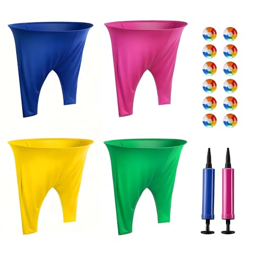 Granny Pants Yard Game, 4Pcs Granny Pants Outdoor Game for Adults and Kids, Giant Outdoor Tossing Games with 4 Oversized Pants & 12 Bouncy Balls, Family Reunion Party Field Game Set - color: Colorful
