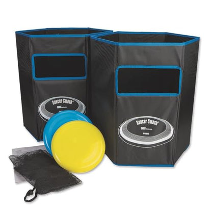 S&S Worldwide Saucer Smash Backyard Game Set. 4 Player Indoor Outdoor Set with 2 Targets and 2 Flying Disc. Targets Fold Flat for Easy Storage. Great of PE, Camps, Tailgates, and Backyard Parties.