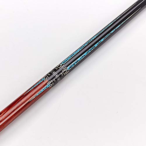 Collapsar CXT Pool Cue with Soft Case,Black with Cream Points and Turquoise,Wrapless Handle 58Inch Professional Pool Stick - color: Cocobolo handle, size: 19 ounce