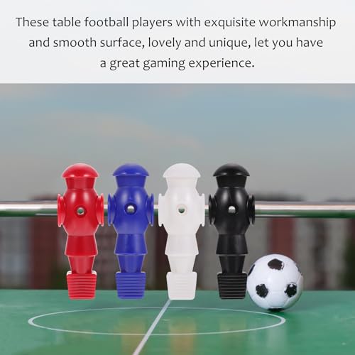 Homoyoyo 4pcs Foosball Man Statue Table Guys Figurine Robbot Man Soccer Games Player Mini Doll Figure Football Machine Accessories Replacement Parts Red Blue Black White - color: Red Blue Black White