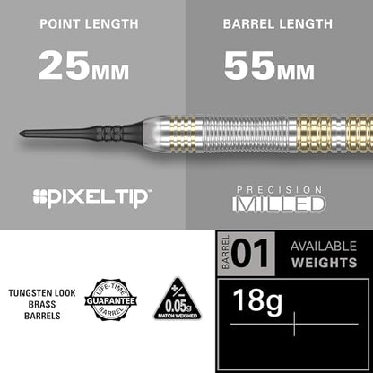 Target Darts Rob Cross 18G Brass Soft Tip Darts Set
