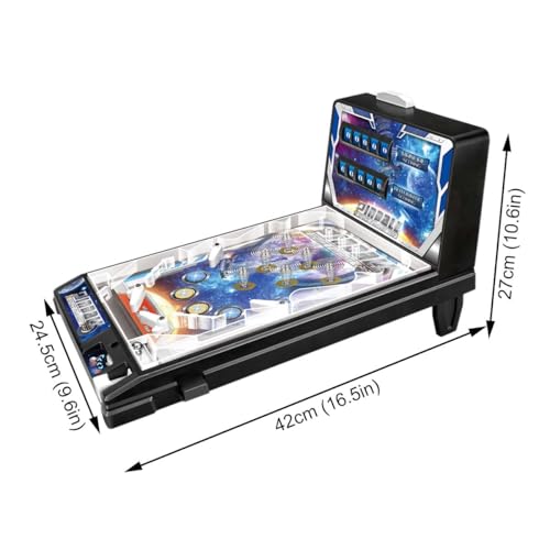 Electronic Pinball Ball Shooting Game for Children and Family, Desktop Pinball Machine Retro Arcade with Lights Sounds and Scorer, Birthday Party Gift, Puzzle Pinball Game