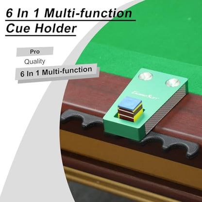 6 In 1 Portable Weighted Pool Cue Holder, chalk holder, billiard cue tip tool, Green - color: Green