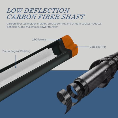 KONLLEN Carbon Fiber Pool Cue Stick 58-inch Professional Pool Sticks for Adults Full Carbon Technology Low Deflection Pool Cue Billiard Cues with 12.5mm Tip (Easy to Control, Pro Taper, Ultra-Smooth) - color: 001 blue black