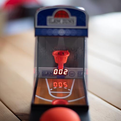 Retro Mini Arcade Basketball Game, Desktop Arcade Machine, Portable Tabletop Basketball Game with Score Counter, Basketball Hoop, Great Gifts for Men, Birthday Presents for Him - ThumbsUp!