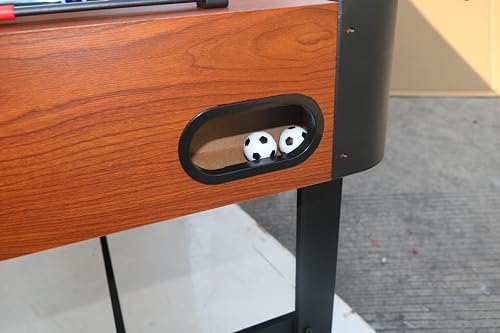 48'' Soccer Table, Large Size Foosball Game Table for Adult, Football Table with Cup Hloders & Sturdy Leg for Game Rooms & Parties, Classic Brown - size: 48''-Soccer Table Brown