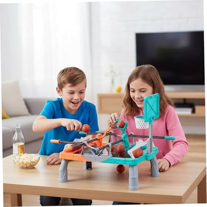 Tabletop Basketball Shooting Game - Duel & Score Fun for 2 Players, Interactive Family Game Night with Mini Hoops and 10 Balls