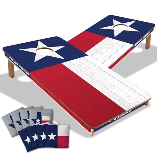 YouTheFan State of Texas 2’ x 4’ Professional Wood Cornhole Game with Bags