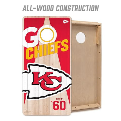 YouTheFan NFL 2’ x 4’ Professional Wood Cornhole Game with Logo Bags