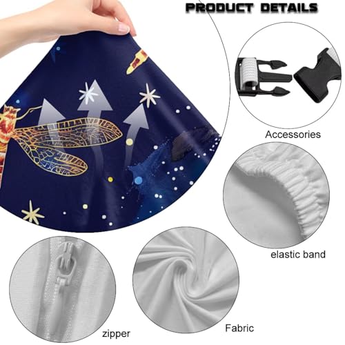 Suobstales Dragonfly Star Pattern Stretchable Gaming Chair Cover, Washable Anti-Scratch Slipcover with Armrest Protection, Cat Scratch Proof for Office and Computer Chairs - color: Dragonfly Star