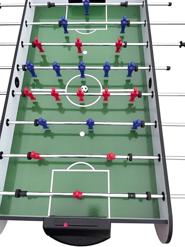 4ft Foosball Table: Compact Size for Small Spaces & Easy Assembly - Modern Red/Black Design for Adults & Teens in Apartments & Game Rooms