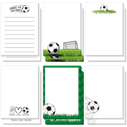 Ctosree 12 Pcs Soccer Gifts Sticky Notes Fun Memo Notepads Stationery Soccer Party Favors Goodie Bag Stuffers Desk Accessories Sport Fans Gifts for Daily Use - style: Soccer
