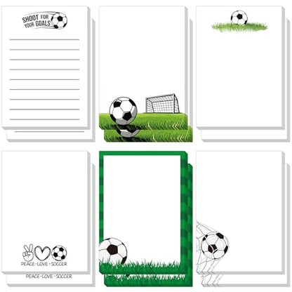 Ctosree 12 Pcs Soccer Gifts Sticky Notes Fun Memo Notepads Stationery Soccer Party Favors Goodie Bag Stuffers Desk Accessories Sport Fans Gifts for Daily Use - style: Soccer