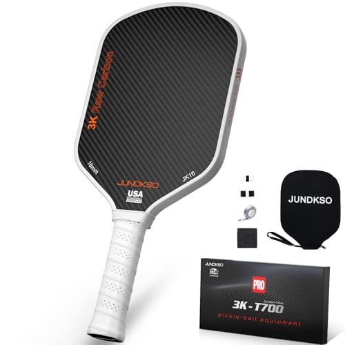 Carbon Fiber Pickleball Paddles USAPA Approved Raw Carbon Frosted - color: white