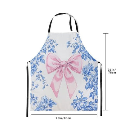 Manfei Blue Bowknot Kids Kitchen Apron - color: Ink Blue