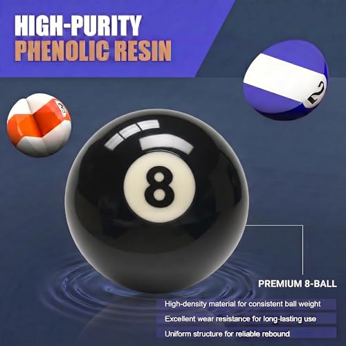 KONLLEN Single Replacement Pool Ball – 2-1/4" Regulation Size & Weight Billiard Ball Made of Phenolic Resin (Choose 1–15 or Cue Ball) - color: #8