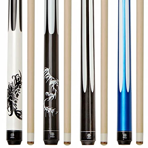 Collapsar Set of 4 Pool Cues 58 Inch 2-Piece Billiard House Bar Pool Cue Sticks