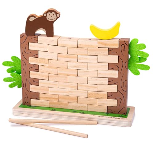 Bigjigs Toys, Jungle Crash Game, Wooden Toys, Tumble Tower Game, Educational Toys, Educational Games for Kids, Family Games, Maths Games, Numeracy Games