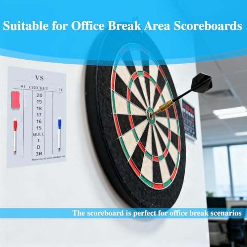 Soft & Rollable Dart Scoreboard with Dry Erase Markers and Eraser - Easy to Install and Clean - Waterproof Surface for Cricket and '01 Games - size: Small
