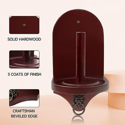 GSE Games & Sports Expert Billiard Wall Mounted Wood Cone Chalk Holder, Pool Table Cone Chalk Holder, Billiards Accessories (3 Colors Available) - color: Mahogany