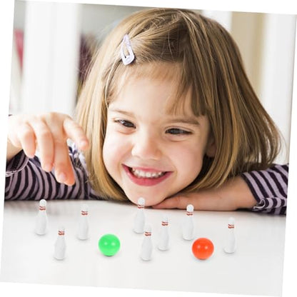 Vaguelly Miniature Bowling Set for Dollhouse Decor Portable Mini House Bowling with Pins and Balls Scale Indoor Game Enhancing Imagination and Hands Skills