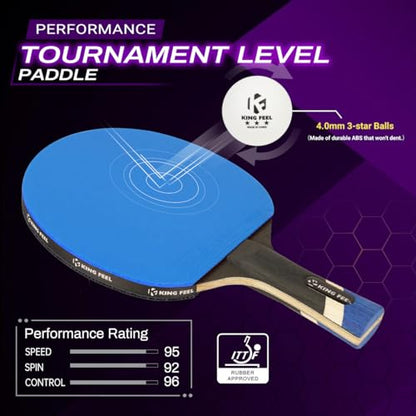Professional Ping Pong Paddles-Lightweight Carbon Fiber Table Tennis Rackets with 7-Ply Blade, 2.0mm Premium Sponge, ITTF Approved Rubber - for Tournament-Level Performance Table Tennis Paddles